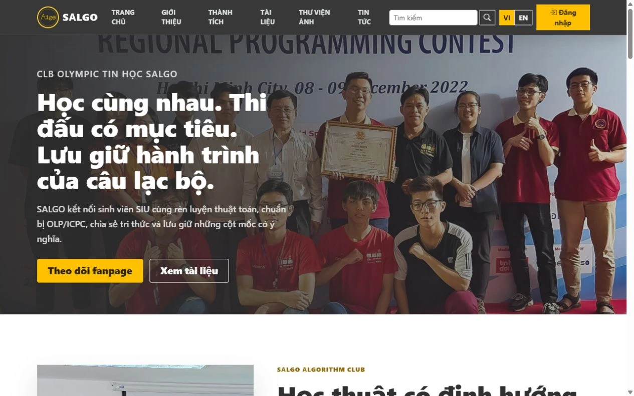 SALGO — Website câu lạc bộ thuật toán